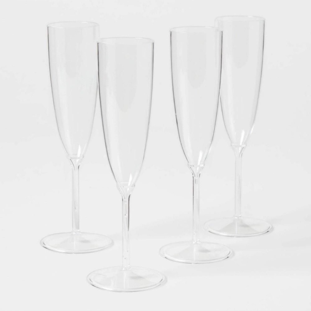 Plastic Champagne Flutes Set of 8.